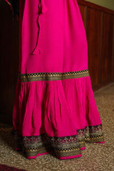 1 Piece Sharara in Pink Raw Silk (FZ0799)